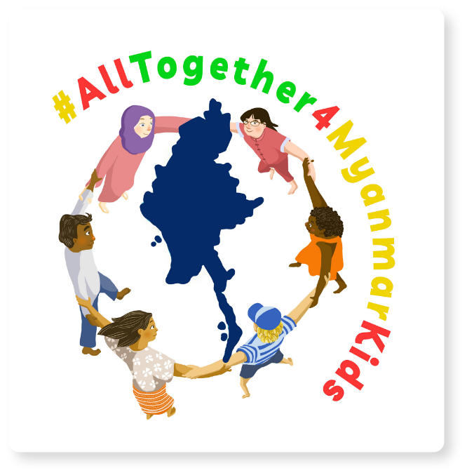 All together 4 myanmar kids